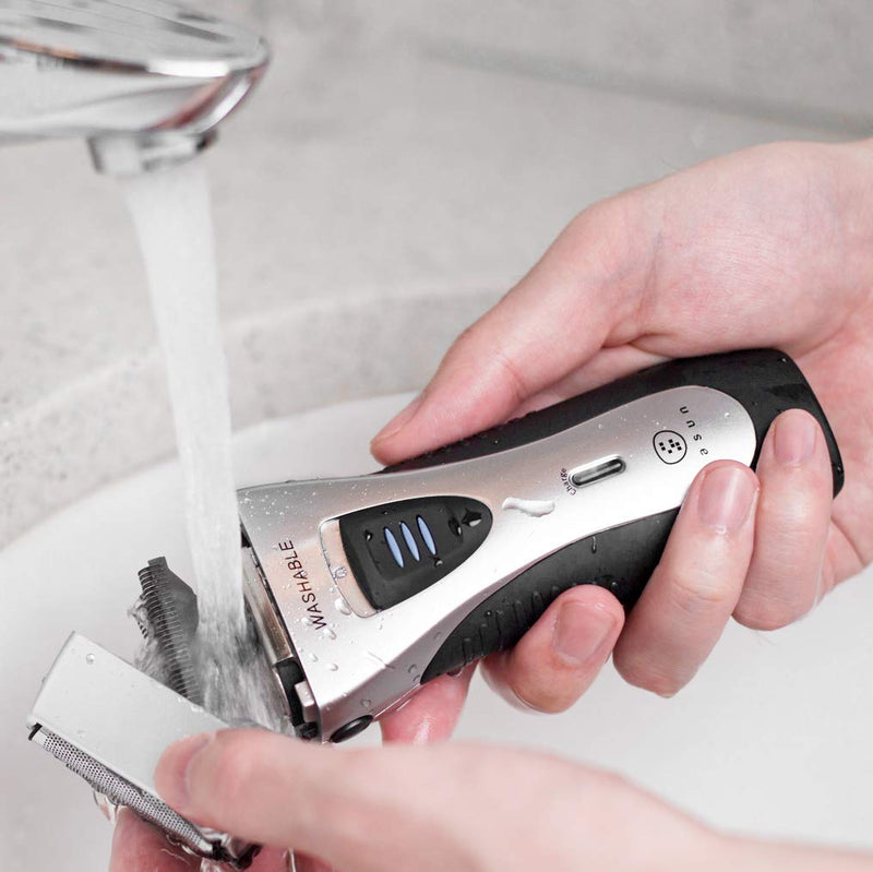 [Australia] - YASUN Foil Shaver - Electric Razor, Wet/Dry IPX7 Waterproof, Pop-up Beard Trimmer, Cordless Rechargeable Mens Razor - YS5800 Silver & Black 
