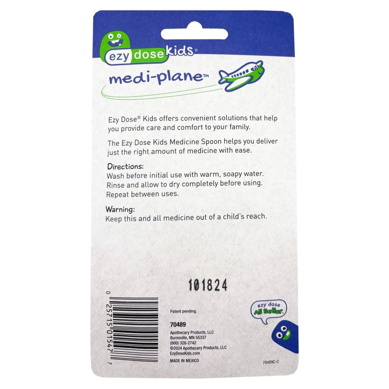 [Australia] - EZY DOSE Kids Medi-Plane Spoon, 10mL, Precise and Accurate Medicine Dosing Spoon for Liquid Medications, BPA-Free, Pediatric Measuring Tool, Travel-Friendly, Ideal for Syrups, Vitamins, Supplements 