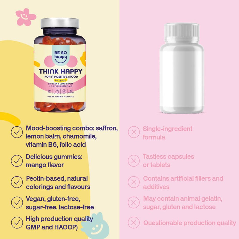 Gummies for Stress | with Saffron, Lemon Balm, Chamomile and Vitamin B6 | for a Positive Mood and Tranquility | 60 Gummies | Vegan, Gluten and Lactose Free
