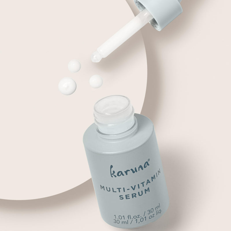 Karuna Multi-Vitamin Serum for Face - Niacinamide Serum with Vitamins A, B3, B5, B6, C & E - K-Beauty Anti-Aging Brightening Face Serum for Fine Lines, Uneven Tone & Dullness, All Skin Types, 30ml