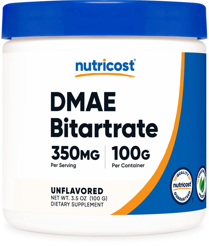 Nutricost Pure DMAE-Bitartrate Powder 100 Grams 286 Servings (Pack of 1)