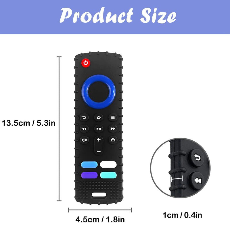 [Australia] - 2Pcs Silicone Teething Toys, Remote Control Shape Teethers for Babies Remote Teething Toys, Silicone TV Remote Teether BPA Free/Refrigerator Safe 2 Black 