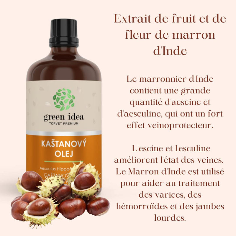[Australia] - Green idea | HORSE CHESTNUT OIL for varicose veins, hemorrhoids, severe leg syndrome | Vein protective effect | with horse chestnut seed and flower extract - hemorrhoid oil 100 ml 