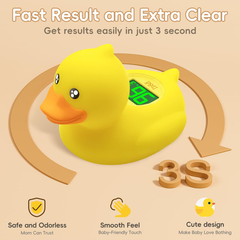 [Australia] - b&h Rechargeable Baby Bath Thermometer, Digital Floating Shower Thermometer for Infant Bathtub and Room, Upgraded Turn Off Function, Fast Temperature Reading, Safety Newborn Bath Time Toy (Baby Duck) baby duck 