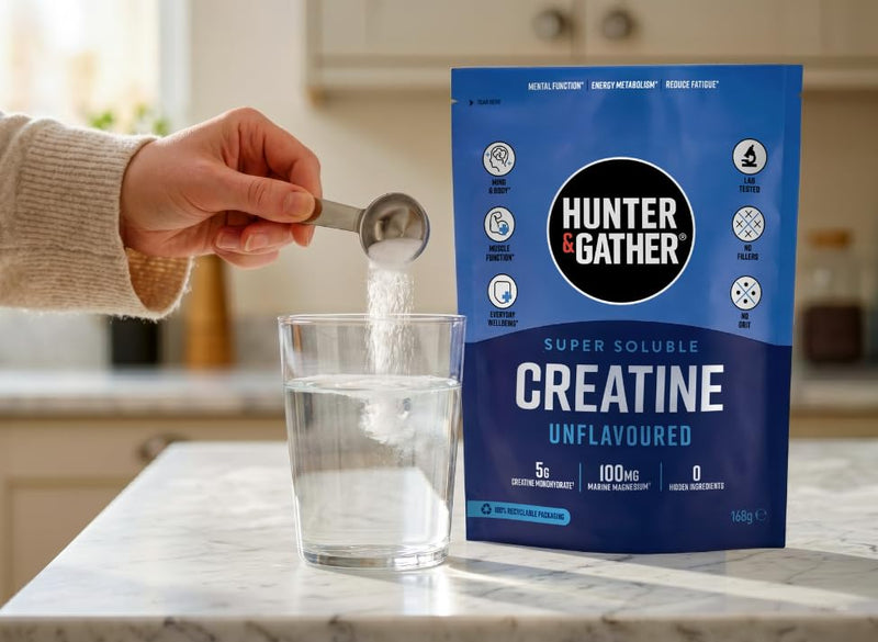 Hunter & Gather Daily Creatine Powder with Magnesium – 5g Creatine Monohydrate – Supports Strength, Energy, Clarity & Muscle Function – Super Soluble, Neutral Taste, Third-Party Tested