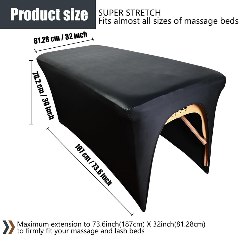 [Australia] - 32Inch Lash Bed Cover 1 Pack|PU Leather Massage Table Cover|Soft Comfortable Spa Bed Cover for Salons Spa Home Use Black 32in-1pcs 