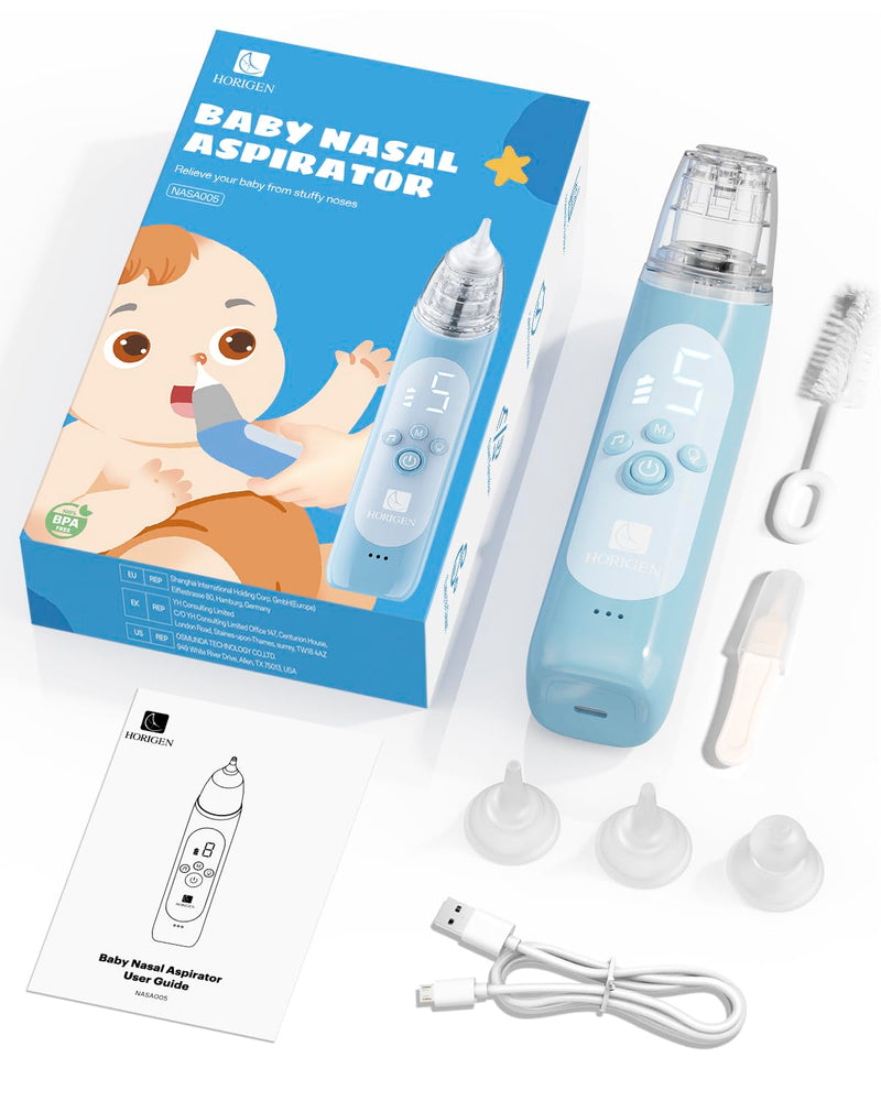 [Australia] - Nasal Aspirator for Baby, Electric Baby Nose Suction with 5 Adjustable Levels Suction, USB-C Rechargeable Mucus Cleaner with Lights and Music, Baby Nasal Aspirator for Toddler with 3 Silicone Tip 