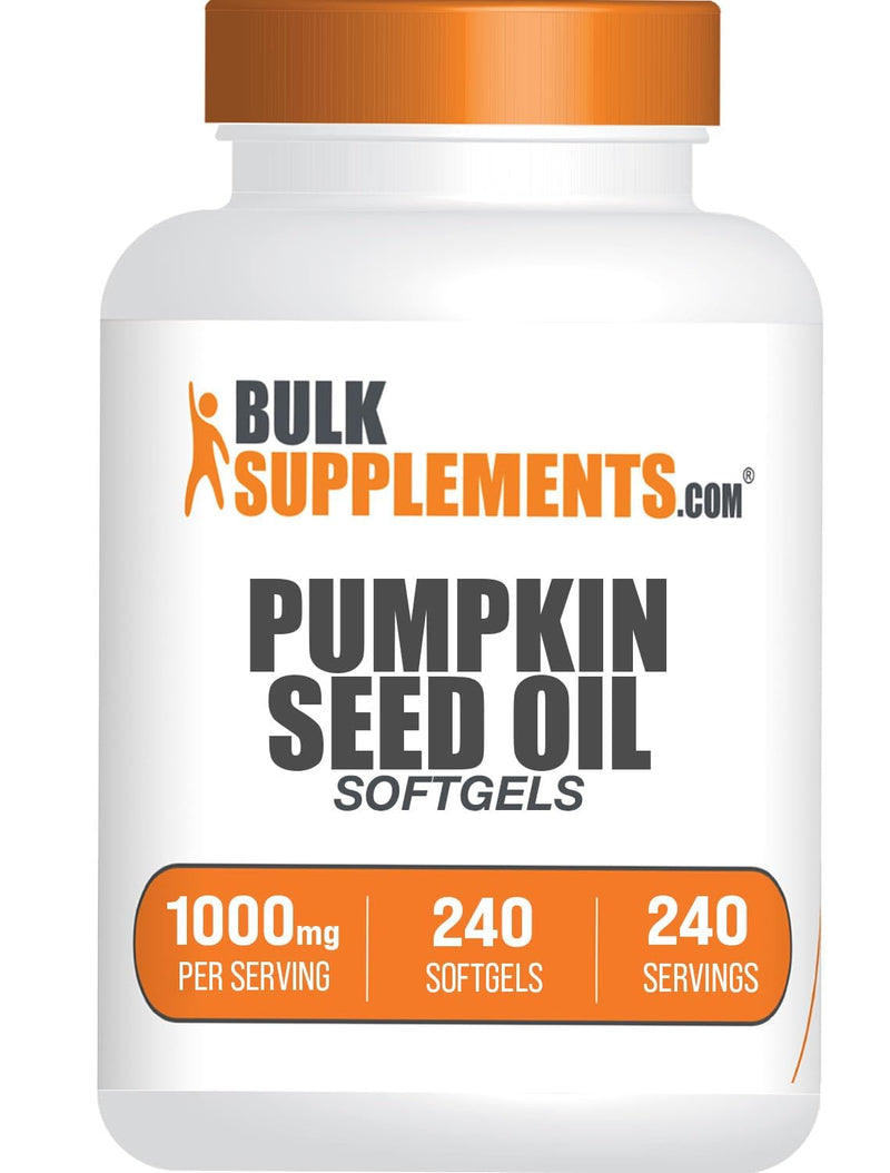 BulkSupplements.com Pumpkin Seed Oil Softgels - Pumpkin Seed Oil Supplement, Pumpkin Seed Oil 1000mg - Herbal Supplement, Gluten Free, 1 Softgel per Serving, 240 Count (Pack of 1) 240 Count (Pack of 1)