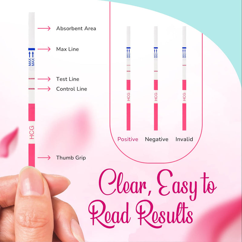 Clinical Guard Pregnancy Tests Strips - Sensitive & Accurate Measurement Within 5 mins - Early Detection Pregnancy Test Strip - Easy to Use for Home Tests - HCG Test Strip Kit - 25 Count