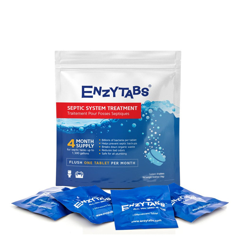 [Australia] - Septic Tank System Treatment, Billions of Enzyme Producing Bacteria Reduce Bad Odors and Help Prevent Backups, 4 Month Supply (4 tablets) 