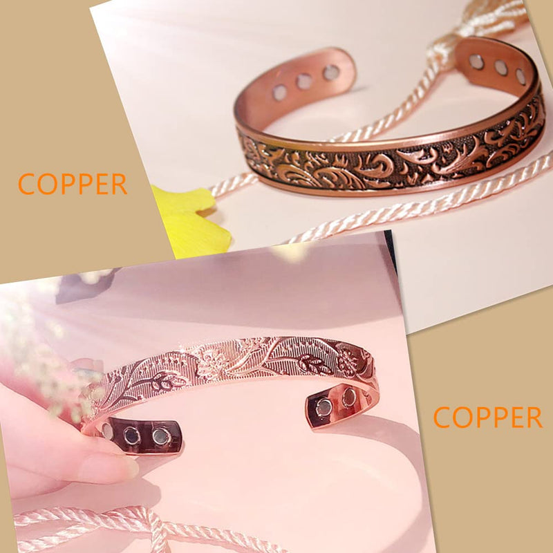 [Australia] - LONGRN-Copper bracelet magnetic bracelet with 6 magnets for men and women 