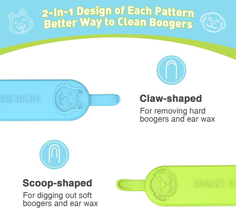 [Australia] - MORLIKE LIVING Baby Nose and Ear Cleaner Tool, Soft Flexible Rubber Nasal Booger Picker for Newborns and Infants, Dual Ear Wax and Snot Remover, Essential Baby Care Products Small 