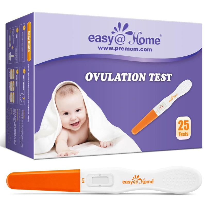 [Australia] - Easy@Home 25 Ovulation Predictor Kit Test Sticks, FSA Eligible Midstream Fertility Tests, Powered by Premom Ovulation Predictor App and Period Tracking 25 Count (Pack of 1) 