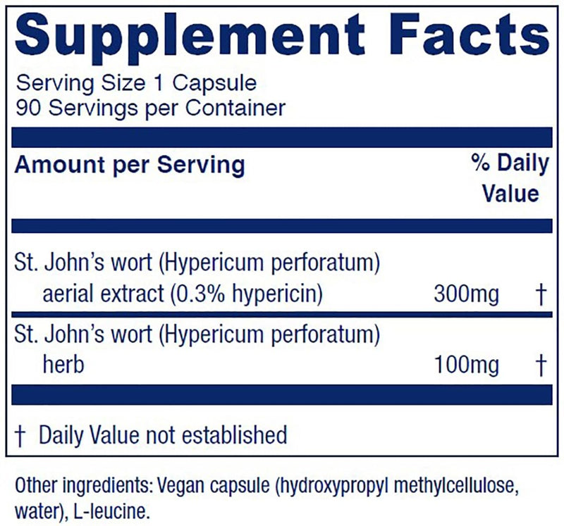 [Australia] - Vitanica St. John's Wort Capsules - Non-GMO Potent 0.3% (900mcg) Hypericin, Saint Johns Wort for Mood, Emotional & PMS Support, Vegan Supplement, 90 Count (St. John's Wort Pro Logo) St. John's Wort Pro Logo 