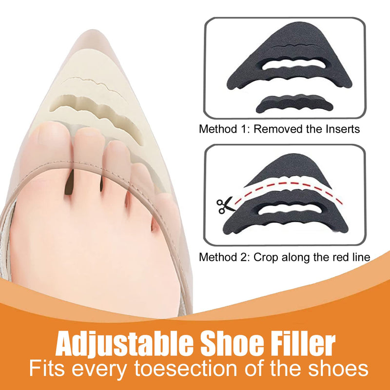 [Australia] - 16 Pairs Shoe Filler Heel Pads for Womens Shoes - Shoe Filler for Too Big Shoes Women with Toe Inserts, Toe Inserts for Too Big Fit 