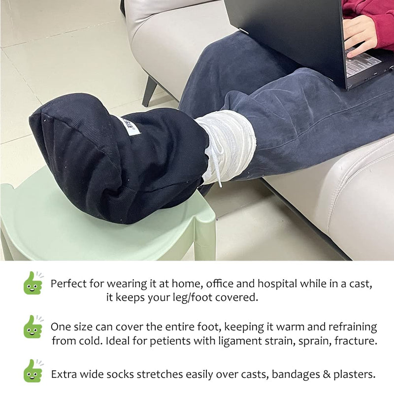 EDWERD Foot Cast Sock Cover for Ankle Toe, Warm Plaster Stocking Protective Accessories for Wounds & Burns, 1 Pcs For Foot