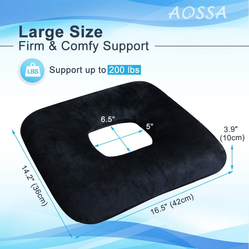 [Australia] - AOSSA Donut Pillow for Bed Sores, Tailbone Pain, Postpartum Recovery – Hemorrhoid Relief Cushion, Coccyx & Sitting Seat Cushion for Butt Pressure Relief 