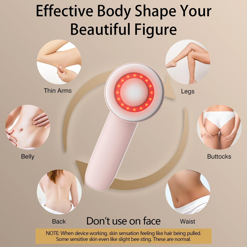 [Australia] - cotsoco Body Sculpting Machine, Cordless Cellulite Massager Tool for Belly, Waist, Neck, Leg, Butt, Arm-Gifts for Women Girls Mum, Pink 