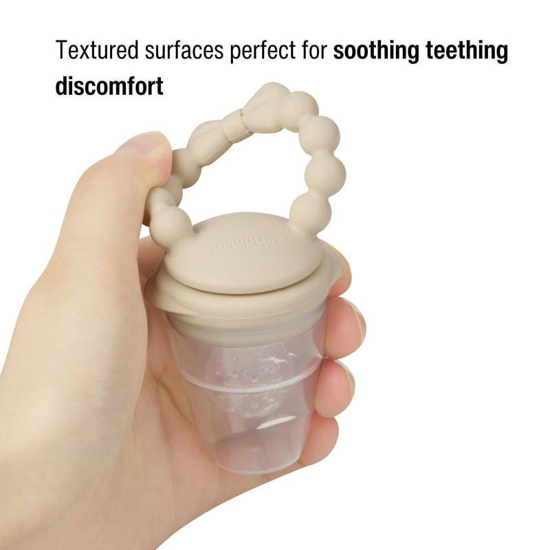[Australia] - PandaEar 3 Pack Baby Fruit Food Feeder Pacifier with 3 Different Size Silicone Pouch, Silicone Teethers for Babies 3-6-12 Months, BPA Free Mesh Feeder, Baby Solid Food Essentials 