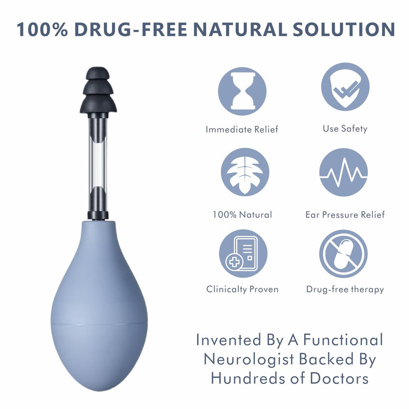 [Australia] - Ear Pressure Relief Suction Device, Migraine Ear Pressure Relief Products, Airplane Ear Tinnitus Relief Through Inner Ear Pressure Balance, Reduces Tension with 3 Sizes Earplugs Grey 
