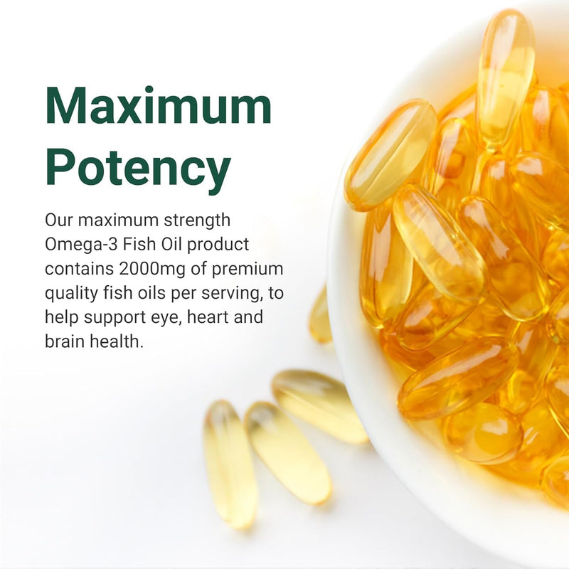Omega 3 6 9 High Strength Essential Fatty Acids Fish Oil Supplement 1000mg Soft Gel Capsules & Added Vitamin E (180) 180