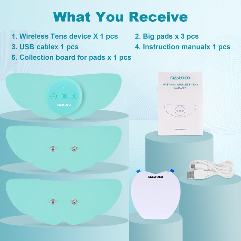 26 Mode Wireless TENS Unit, Effectively Relieve Pain,App-Controlled | Rechargeable EMS Massager, Smart Pocket-Size TENS Machine, Drug-Free Pain Relief for Neck, Back & Shoulder, 3 Premium Pads