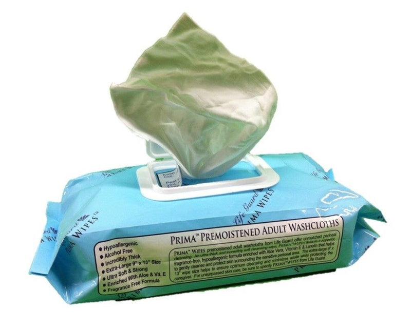 [Australia] - Prima Wipes Adult Washcloths, 48 Extra-large Wipes Per Pack by Life Guard no fragrance added 48 Count (Pack of 1) 