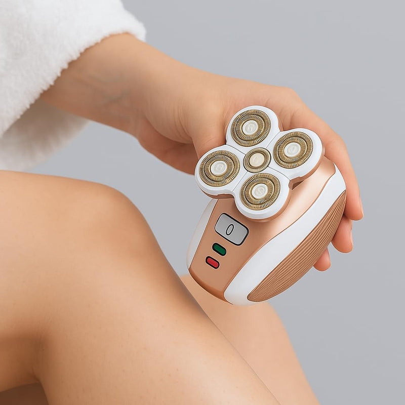 [Australia] - Electric Leg Shaver for Women - Rechargeable Painless Lady Razor for Leg Face Lips Body Underarms Armpit - Female Cordless Bikini Trimmer Gold 