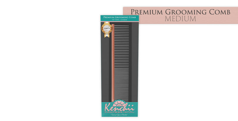 Kenchii Premium Satin Rose Gold Grooming Combs (Medium) Medium