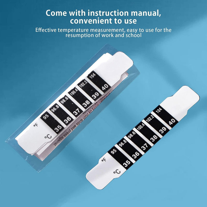 [Australia] - 20pcs Forehead Thermometer Strips for Kids Reusable Forehead Fever Temperature Stickers Fever Strips Ear Thermometer Stickers with 20 Manuals for Home Use Travel 