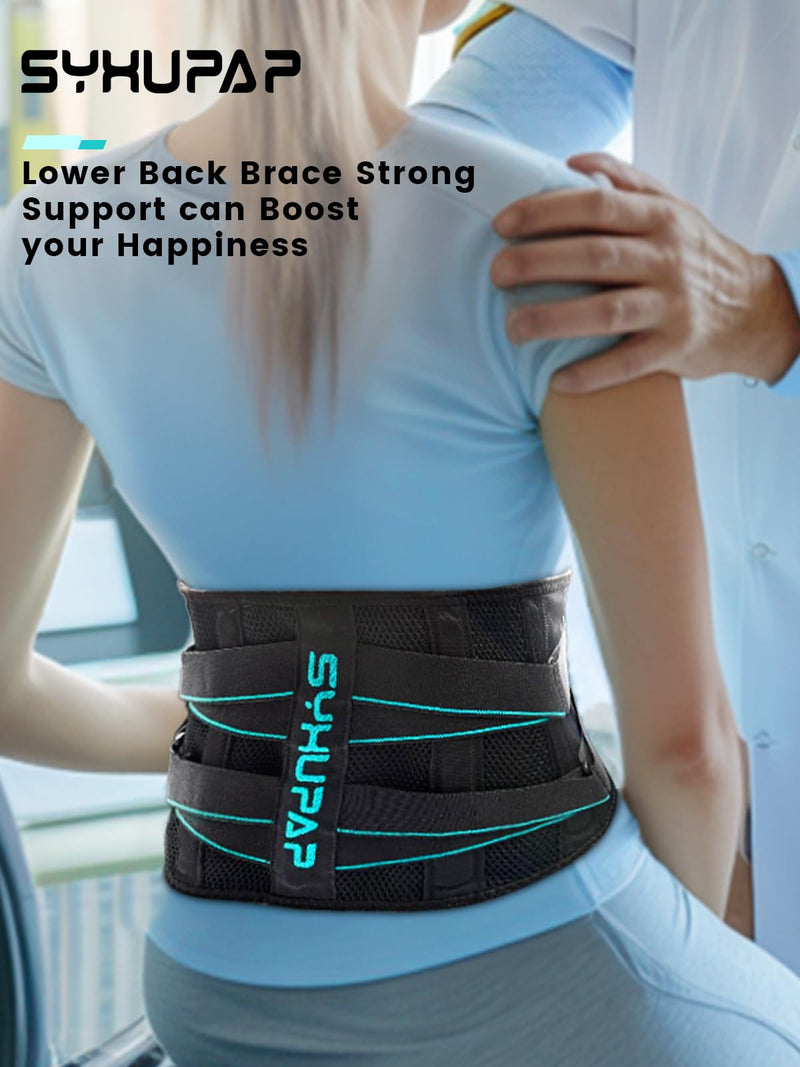 [Australia] - SYXUPAP Back Braces for Lower Back Pain Women and Men, Lumbar Support Belts for Men and Women with Anti-skid Lumbar Strips Pad, For Sciatica, Scoliosis, Heavy Lifting and Work, with Adjustable System XL(Your Waist 39″-47″) Your Weight:195-225lbs 