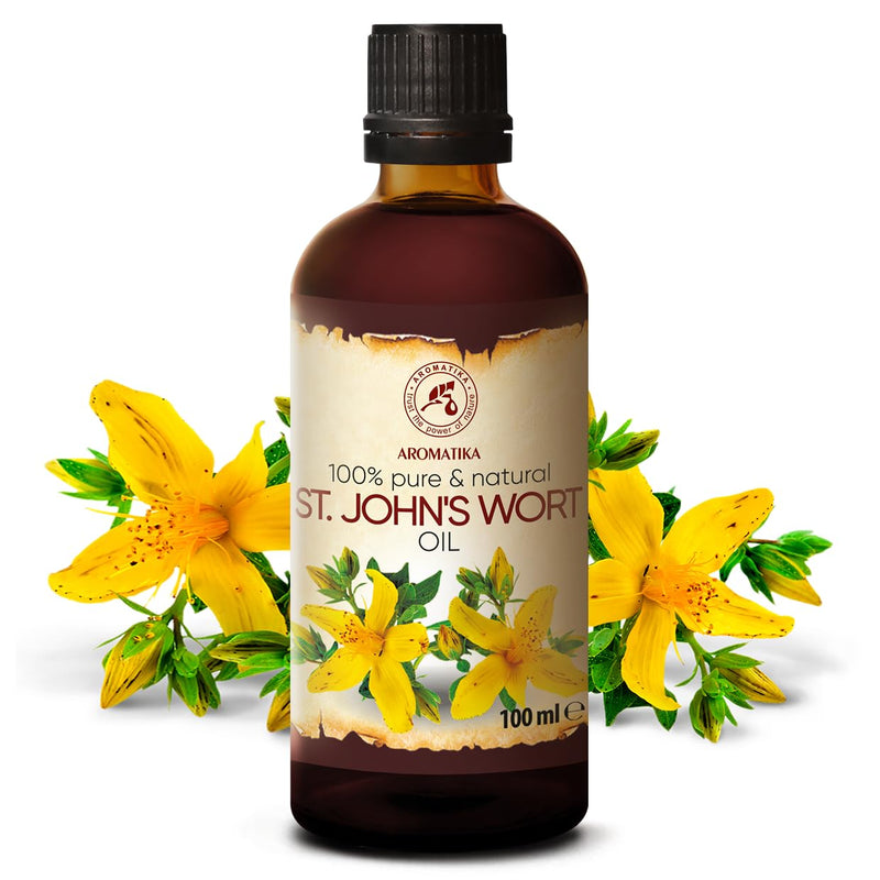 [Australia] - St Johns Wort Infused Oil 3.4 Fl Oz - 100ml - Hypericum Perforatum - 100% Pure & Natural - St. John's Wort Oil for Intensive Care Face - Body - Skin - Hair - Massage - Great w/Essential Oil 3.4 Fl Oz (Pack of 1) 