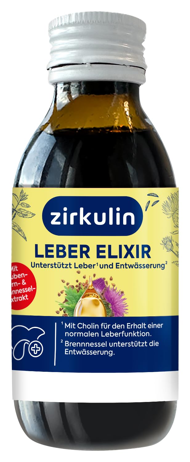 [Australia] - Zirkulin Liver Elixir (6x 120 ml) - support for liver health & cleansing - with choline, milk thistle, grape seed and nettle extract - antioxidant & dehydrating - for daily use 720ml (pack of 6) 
