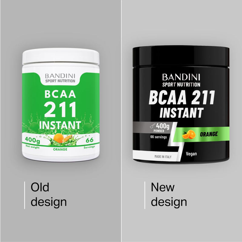 Bandini® BCAA 211 Powder 400g - 66 Servings - Branched Chain Amino Acids BCAAs 2:1:1 Supplement - Pre & Intra Workout, Recovery Energy Drink with L Leucine, L Isoleucine, L Valine - 100% Vegan, Orange 400g (pack of 1)