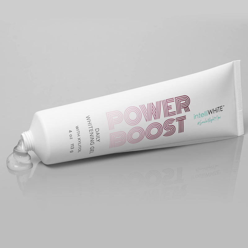 IntelliWHiTE Power Boost Daily Whitening Gel – Dentist Grade 5% Hydrogen Peroxide Teeth Whitening Gel, Simply Add to Toothpaste, Sensitive Teeth Safe, Enamel-Safe, Gum Care, 4 Month Supply