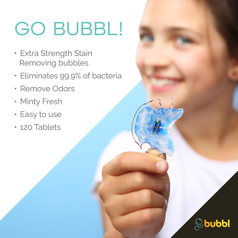 [Australia] - Bubbl 120 Tablet Retainer Cleaner for Invisalign Wire Retainer Cleaner Night Guard Cleaner and More Remove Odors and Stains for Cup or Ultrasonic Cleaners 4 Month Supply 