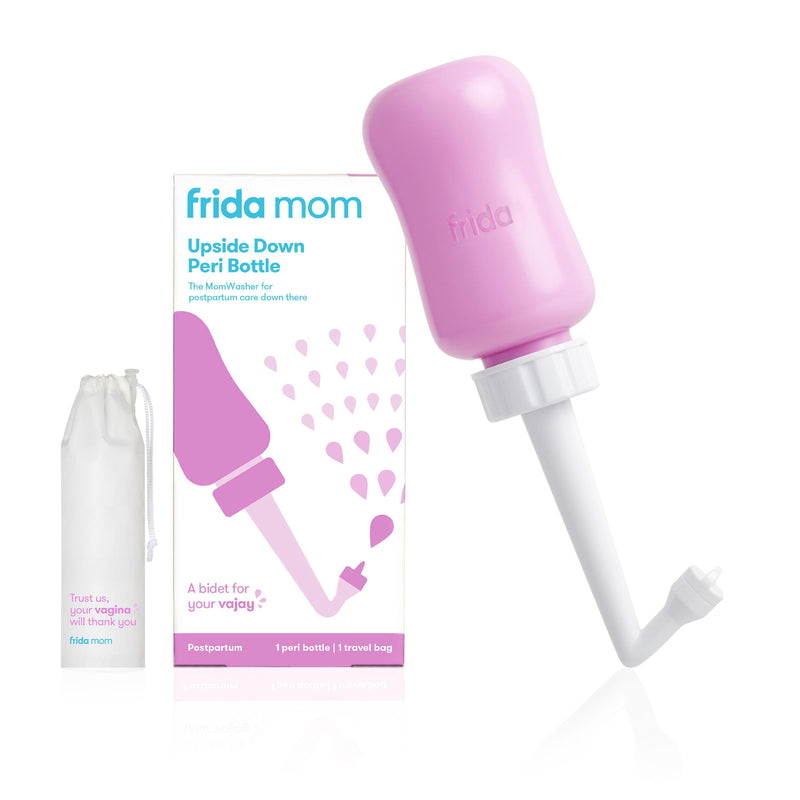 Frida Mom Upside Down Peri Bottle for Postpartum Care, Portable Bidet Perineal Cleansing and Recovery for New Mom, The Original Fridababy MomWasher Pink