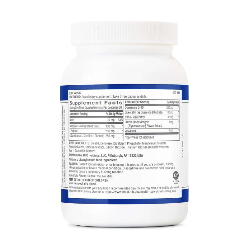 GNC Preventive Nutrition Healthy Blood Pressure Formula - 90 Capsules | Supports Healthy Blood Pressure Levels and Enhances Blood Vessel Dilation, Gluten-Free with No Milk or Artificial Flavors