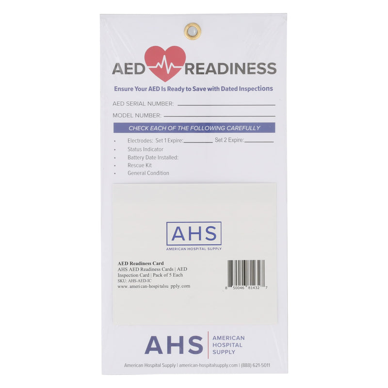 [Australia] - American Hospital Supply AED Readiness Cards [Pack of 1/5 Cards Each] - AED Inspection Card for Creating Efficient Checklist, Convenient Maintenance | Health & Safety 5 