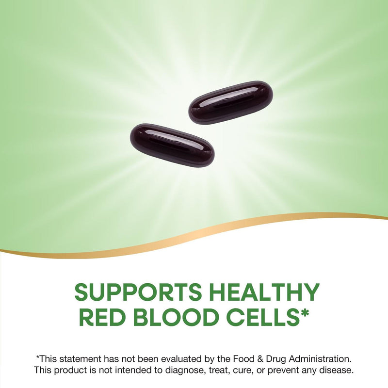 Nature's Way Energizing Iron, Supports Healthy Red Blood Cells*, 8 mg Iron & 200 mcg Vitamin B12 per 2-Softgel Serving, No Gluten, 90 Softgels (Packaging May Vary)