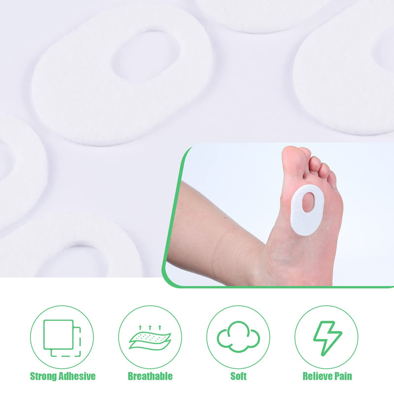 [Australia] - WILLBOND 60 Pcs Callus Pads Soft Felt Callus Oval Shape Corn Pads for Bottom of Foot Adhesive Foot Corn Pads for Men and Women Feet Toes Heel Pain Relief, White 