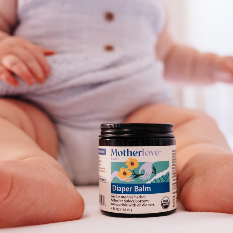 [Australia] - Motherlove Diaper Balm (4 oz) Organic Herbal Diaper Rash Cream‚ÄîCloth diaper Safe, Zinc Oxide- & Petroleum-Free 4 oz 