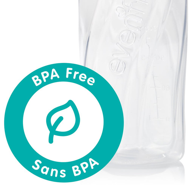 [Australia] - Evenflo Feeding Classic Clear Plastic Standard Neck Bottles for Baby, Infant and Newborn - Teal/Green/Blue, 8 Ounce (Pack of 12) 