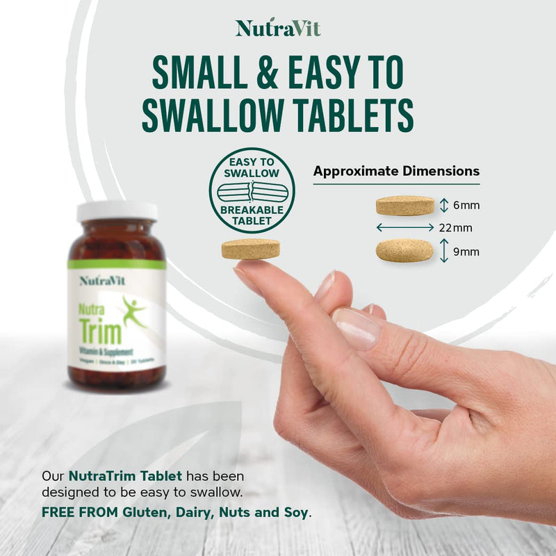 NUTRATRIM - Weight Management Supplement | Slimming Tablets - 30 Tablets - Helps Achieve Weight Goals & Digestion | with Raspberry Ketones, Apple Cider Vinegar & Green Tea - Vegan - NutraVit