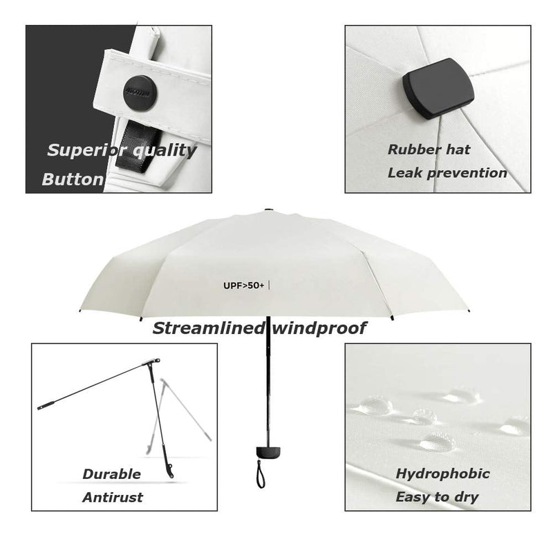 Small Compact Travel Umbrella UV Protection Mini Umbrella Perfect for Travel Lightweight Portable Parasol Outdoor Sun & Rain Umbrellas Yellow