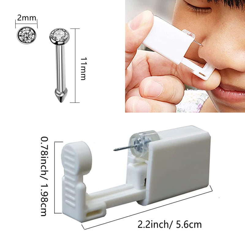 [Australia] - 3 Pack Nose Piercing Kit, Disposable Safety Self Nose Piercing Gun with 10 Piece Nose Rings Studs, Home Nose Percinging Kit Gun Tools 
