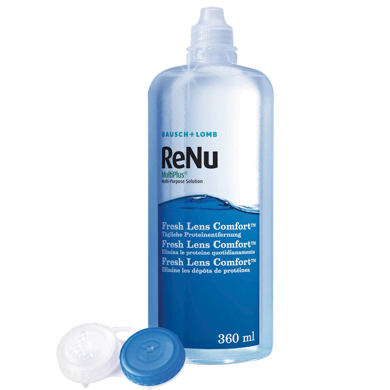 [Australia] - Bausch + Lomb ReNu MultiPlus contact lens care product combination solution, soft lenses, single bottle 1 x 360 ml, transparent New product - 3 languages 