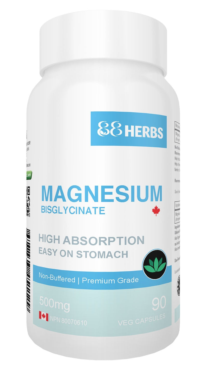 Magnesium Bisglycinate – Highest Absorption – Premium Grade – No Fillers – Non Buffered – 90 Veg Caps – 500mg Magnesium Bisglycinate per Cap (50mg Elemental Magnesium)