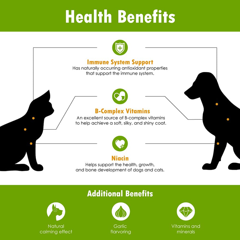 Green Pets Organics Natur-Yeast Brewer's Yeast for Dogs and Cats - Supports Immune System & Digestion, Promotes Healthy Skin & A Glossy Coat, 90 Soft Chews - PawsPlanet Australia