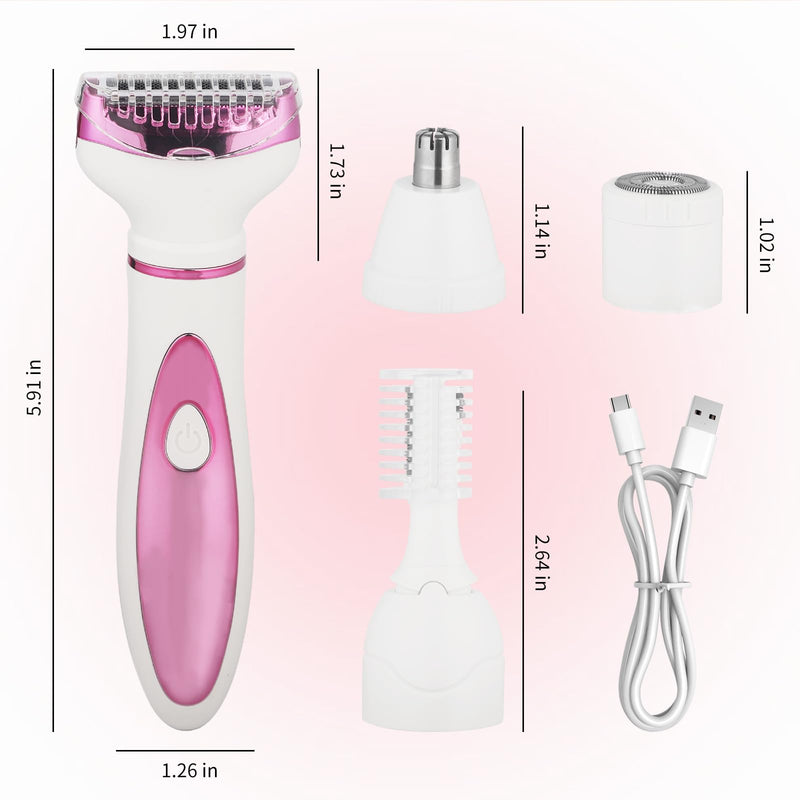 [Australia] - Wet & Dry Electric Razor for Women Men,4 in 1 Rechargeable Led Display Electric Shaver and Facial Hair Remover,Painless Ladies Body Razors for Nose Face Body Leg Bikini Arm Hair Purple White 